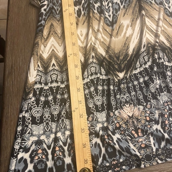 R Rouge Womens Size L Sheer Colorful Boho Tunic Blouse 3/4 Lace Bell Sleeves. - Picture 8 of 9